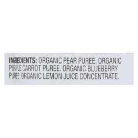 Plum Organics Baby Food - Organic - Blueberry Pear And Purple Carrots - Stage 2 - 6 Months And Up - 3.5 .oz - Case Of 6