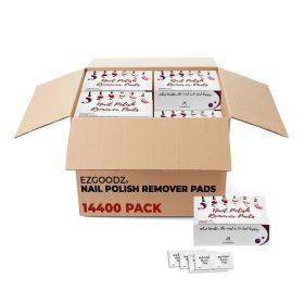 Nail Polish Remover Pads in Bulk. Pack of 14400 Medium Remover Wipes. Non-Sterile Saturated Napkins 2-ply. Non-Woven Cleansing Pads Set with Aloe
