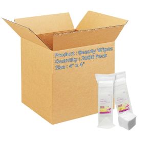 Beauty Wipes 4" x 4". Pack of 2000 Absorbent Wipes for Esthetic Procedures. 4-ply Non-Woven Sponges. Hypoallergenic Face Wipes Makeup. Rayon/poly